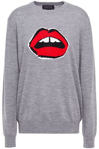 MARKUS LUPFER Mia Lip merino wool intarsia sweater
