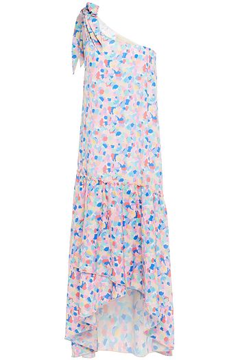PALOMA BLUE Giselle one-shoulder printed crepe de chine midi dress