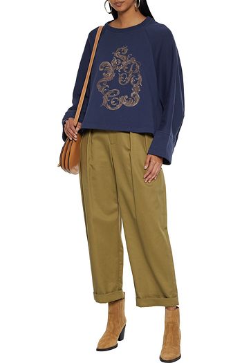 SEE BY CHLOÉ Printed cotton-fleece sweatshirt