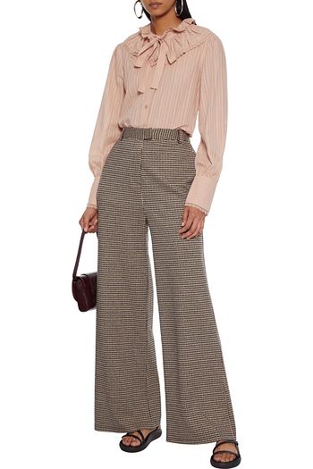 SEE BY CHLOÉ Pussy-bow ruffled cotton-jacquard blouse
