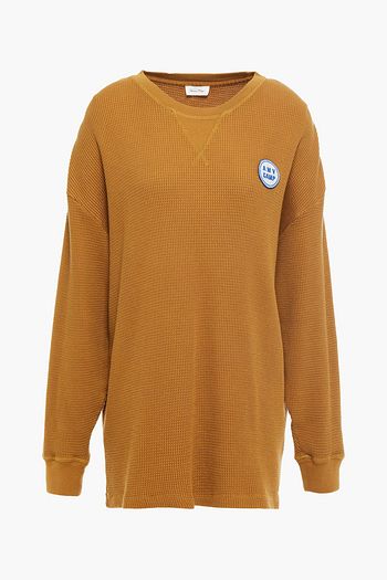 AMERICAN VINTAGE Appliquéd waffle-knit cotton sweatshirt