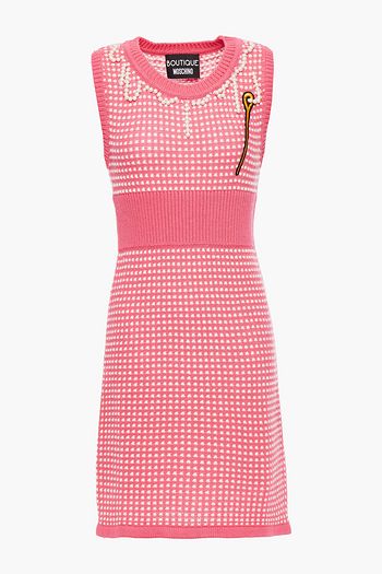 BOUTIQUE MOSCHINO Embellished jacquard-knit mini dress
