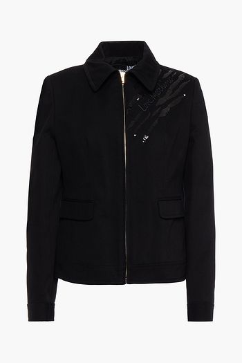 LOVE MOSCHINO Embellished cotton-twill jacket