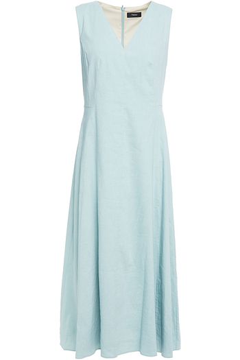 THEORY Linen-blend midi dress