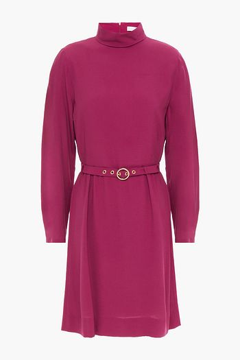 SEE BY CHLOÉ Belted gathered crepe mini dress