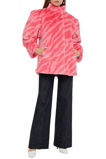 VIVETTA Zebra-print faux fur coat