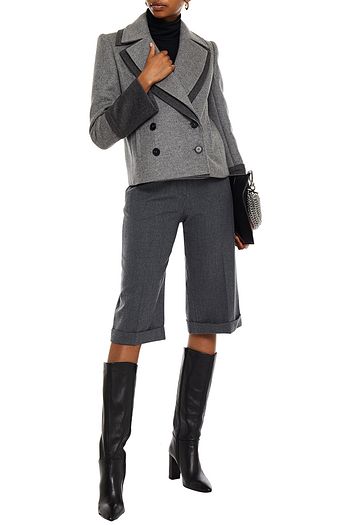 ALEXANDER MCQUEEN Double-breasted mélange wool and cashmere-blend blazer