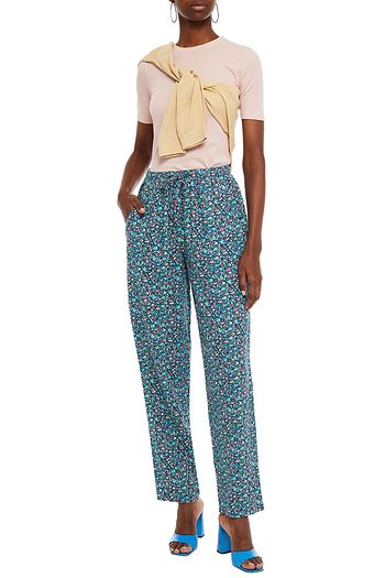 AMERICAN VINTAGE Floral-print linen-blend straight-leg pants
