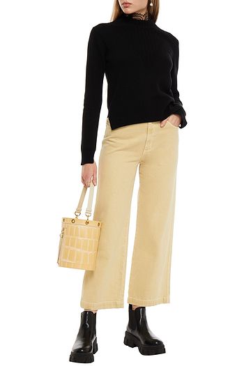 SEE BY CHLOÉ Embroidered tulle-trimmed knitted sweater
