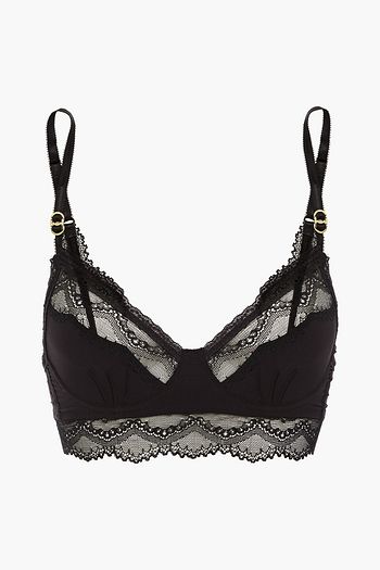 STELLA MCCARTNEY Polly Prancing lace-trimmed stretch-jersey triangle bra