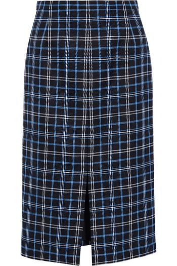 MICHAEL KORS COLLECTION Checked wool-twill pencil skirt