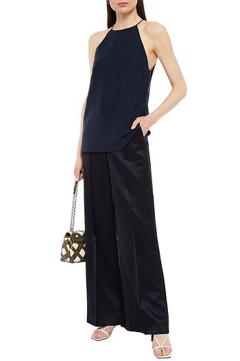 GINIA Linen and silk-blend top