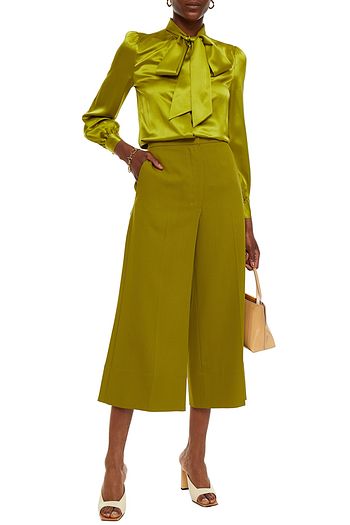 TORY BURCH Gerafftes Hemd aus Seidensatin mit Schluppe