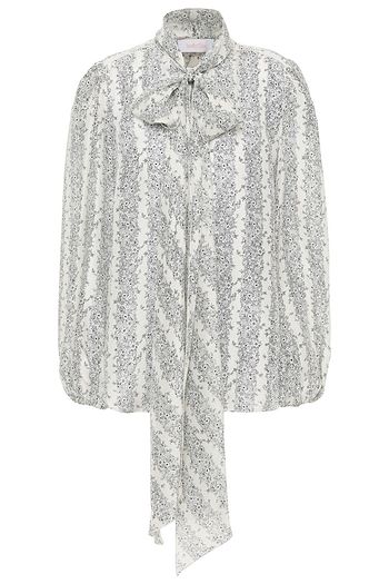 SEE BY CHLOÉ Pussy-bow printed silk crepe de chine blouse