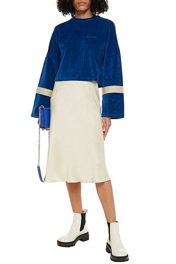 ÊTRE CÉCILE Embroidered striped cotton-chenille sweatshirt