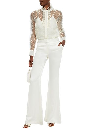 TORY BURCH Hemd aus Organza mit eingewebten Punkten und Rüschen