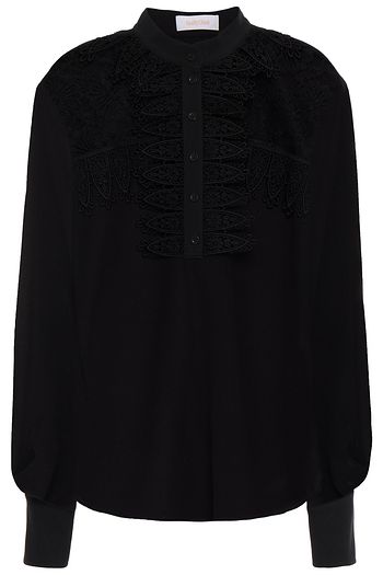SEE BY CHLOÉ Lace-trimmed chiffon blouse