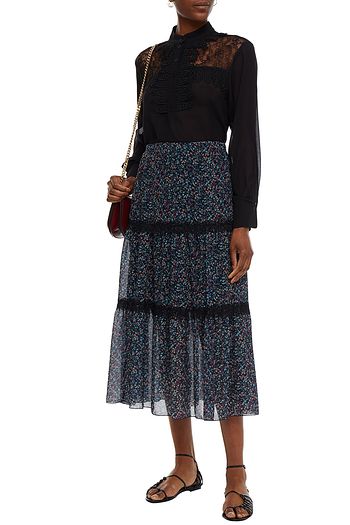 SEE BY CHLOÉ Lace-trimmed chiffon blouse