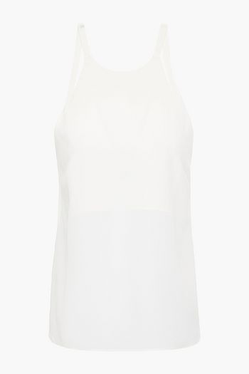 GINIA Open-back silk crepe de chine top