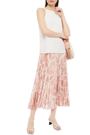 GINIA Open-back silk crepe de chine top