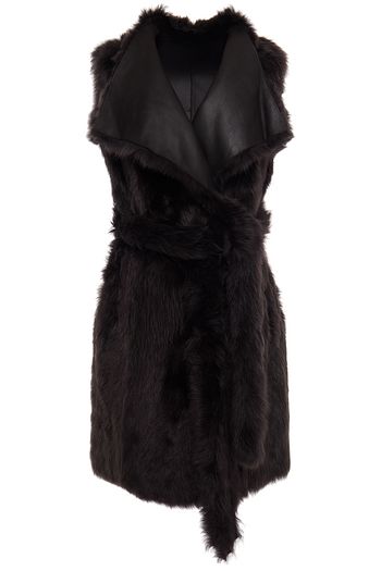 YVES SALOMON Reversible belted shearling vest