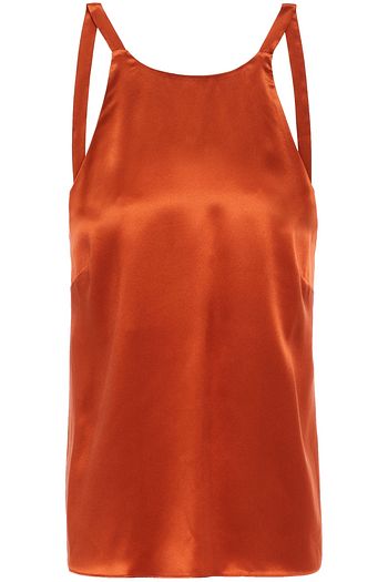 GINIA Open-back silk-satin crepe top