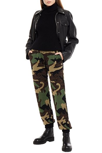 MOSCHINO Jacquard-knit wool track pants