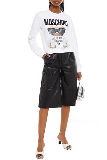 MOSCHINO Embroidered French cotton-terry sweatshirt
