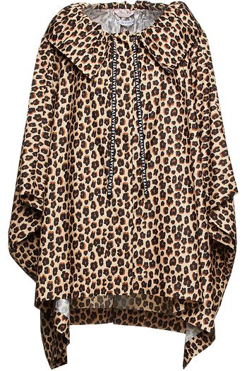 VIVETTA Oversized leopard-print shell cape