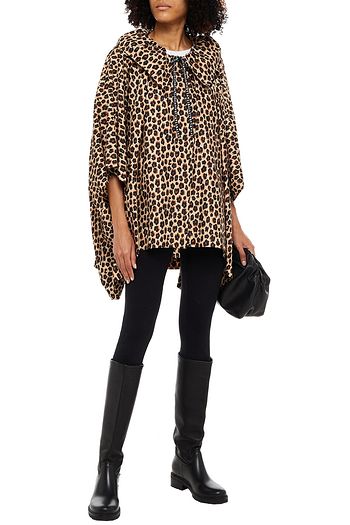 VIVETTA Oversized leopard-print shell cape