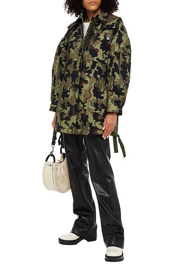 VIVETTA Camouflage-print cotton-blend hooded coat
