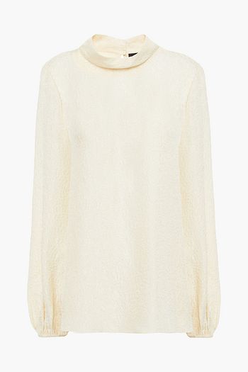 THEORY Silk-jacquard top