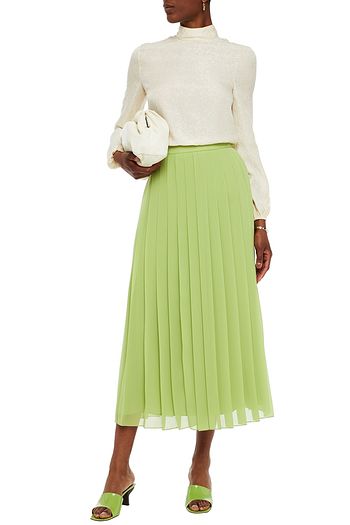 THEORY Silk-jacquard top