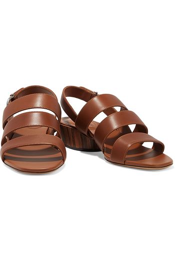 SALVATORE FERRAGAMO Trezze leather slingback sandals
