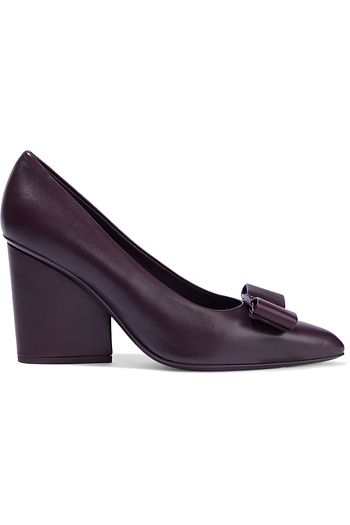 SALVATORE FERRAGAMO Viva 85 bow-embellished leather pumps
