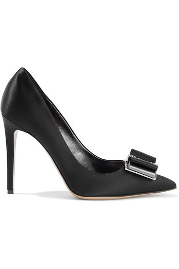 SALVATORE FERRAGAMO Zeri bow-embellished satin pumps