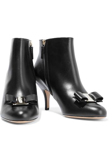 SALVATORE FERRAGAMO Longi bow-embellished leather ankle boots