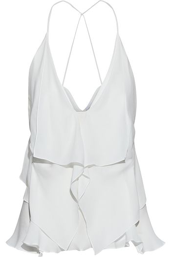 ROLAND MOURET Zenna ruffled silk crepe de chine camisole