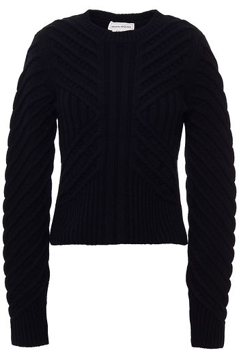 ALEXANDER MCQUEEN Cable-knit wool and cashmere-blend sweater