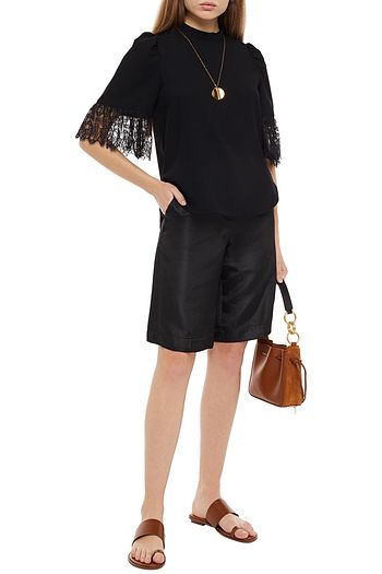 SEE BY CHLOÉ Lace-trimmed crepe blouse