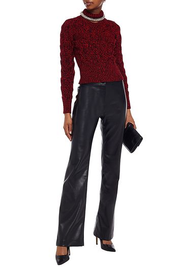 ALEXANDER MCQUEEN Embellished mélange wool turtleneck sweater