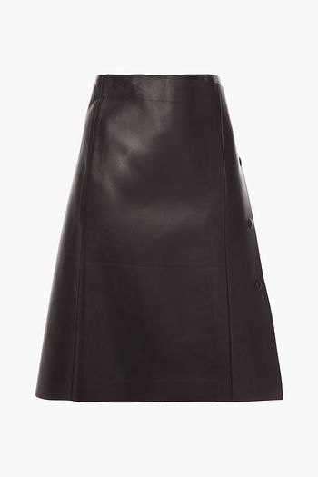 THE ROW Narai leather wrap skirt