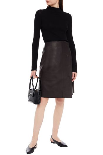 THE ROW Narai leather wrap skirt