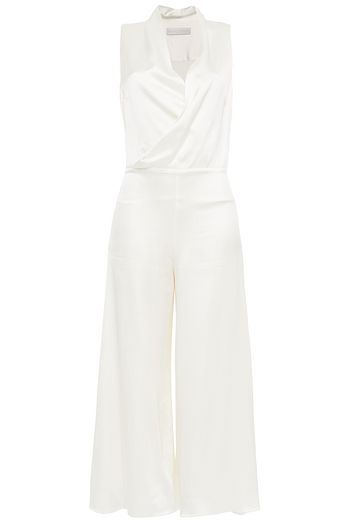 VANESSA COCCHIARO The Alice cropped wrap-effect satin jumpsuit