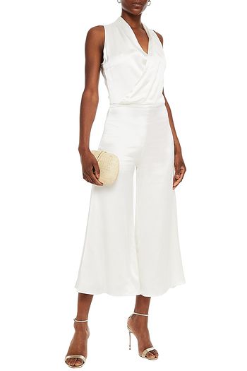 VANESSA COCCHIARO The Alice cropped wrap-effect satin jumpsuit