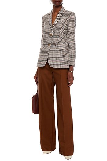 VIVETTA Button-embellished houndstooth tweed blazer