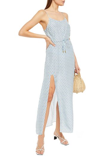 PALOMA BLUE Printed silk maxi slip dress