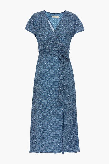 PALOMA BLUE Siena wrap-effect printed crepe de chine midi dress