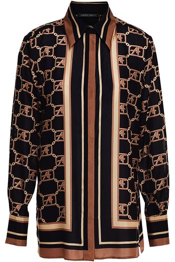 ALBERTA FERRETTI Printed silk-chiffon shirt