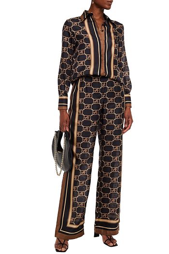 ALBERTA FERRETTI Printed silk-chiffon shirt